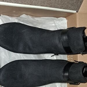 Black Ankle Boots with Buckle Detail